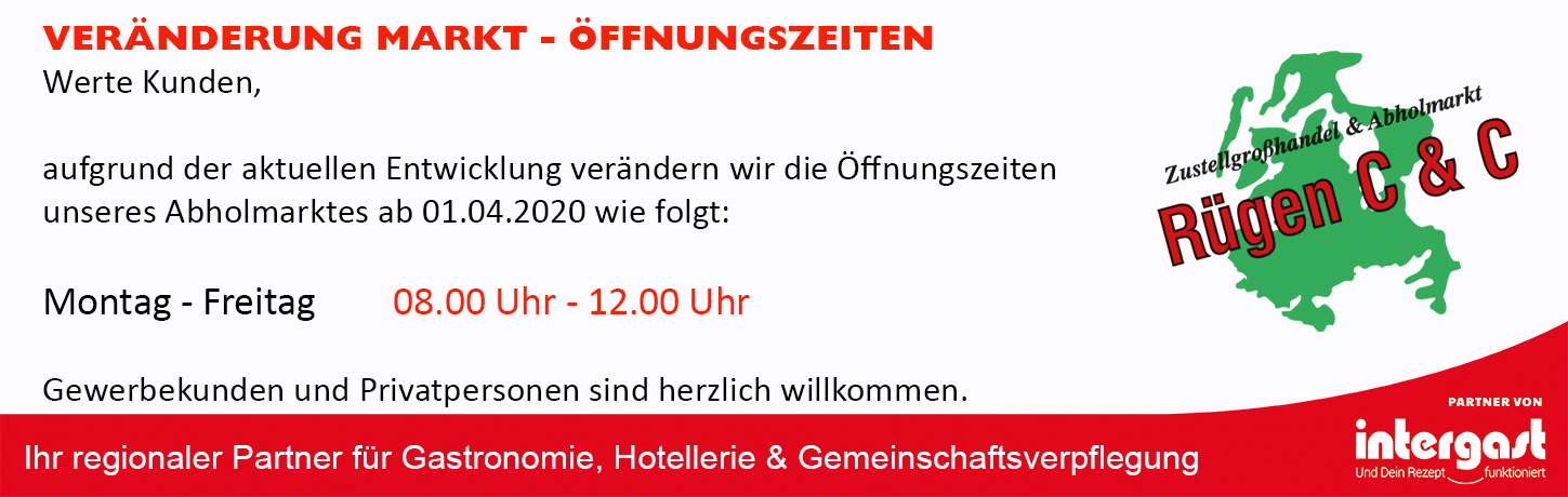 Veränderung Öffnungszeiten April
